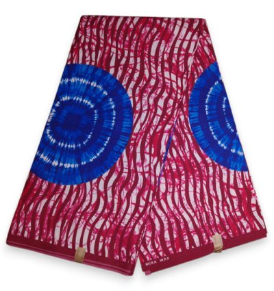 African print fabric - Pink / Blue Tie Dye - Polycotton