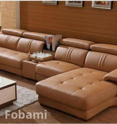 Luxury Brown Leather Sitting Room Sofa for Home